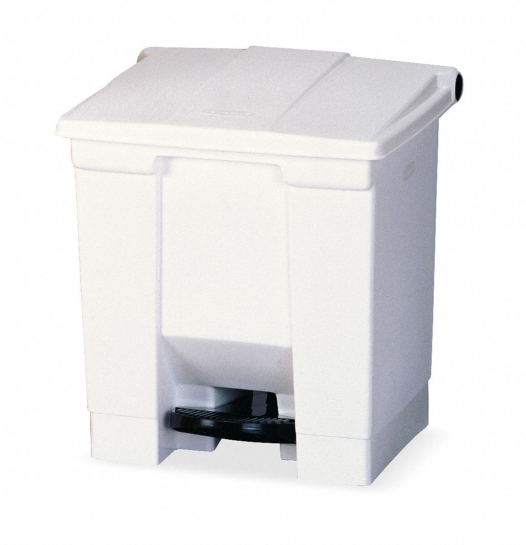 STEP ON TRASH CAN,RECTANGULAR,8 GAL.