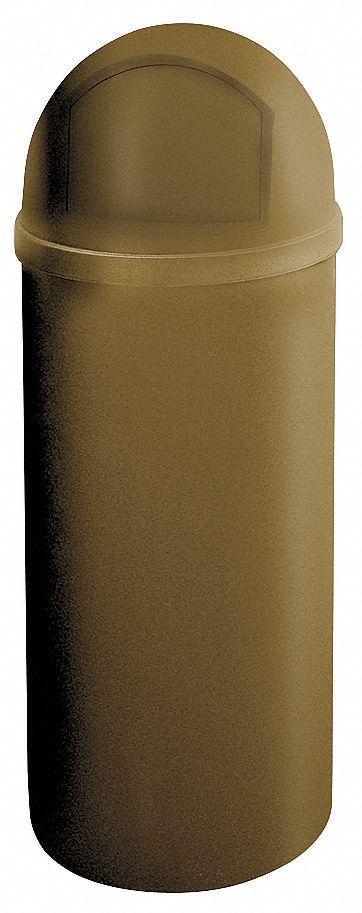 POUBELLE,RONDE,25 GAL,BRUN