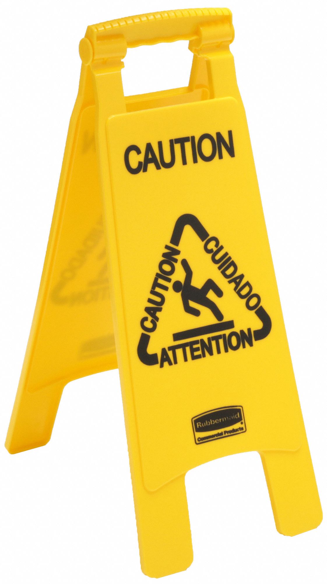 FLOOR SAFETY SIGN,CAUTION,ENG/SP/FR/GRMN