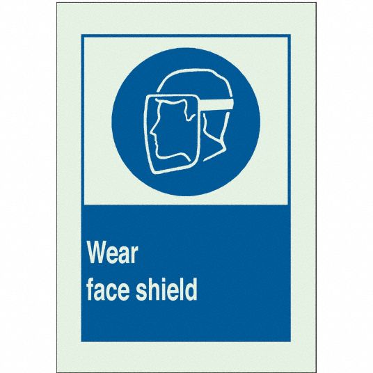 Personal Protection Sign, Wear Face Shield, Header No Header, Rectangle ...