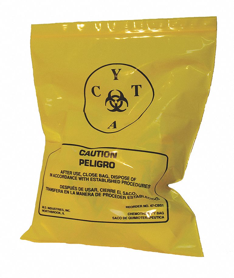 Chemo Waste Bags Ylw PK100