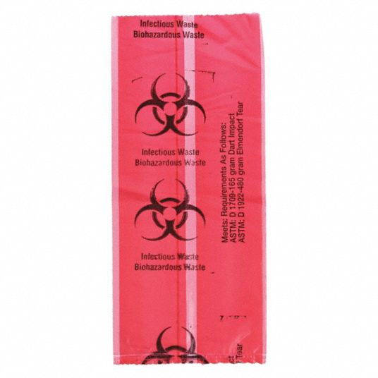 Biohazard Bags,Red, Autoclavable ,31 x 66 cm – GenDEPOT