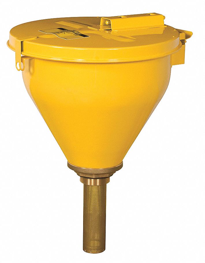 SelfClosingFunnel 16inH Ylw Steel