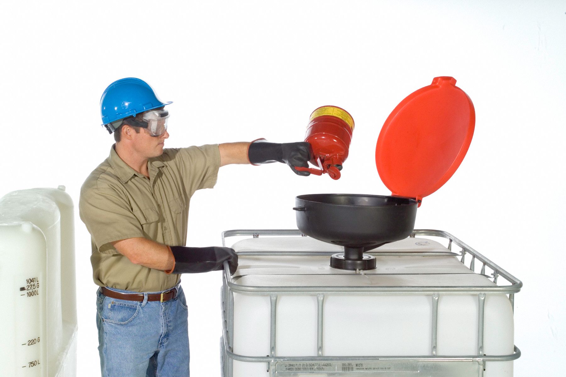ULTRATECH Drum Funnel With Lid Color Black Red 3UAK6 656 Grainger