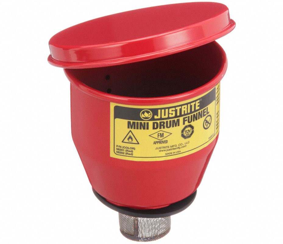 JUSTRITE Embudo de Cierre Automático,Color Rojo - 3UAL1 | 08202 ...
