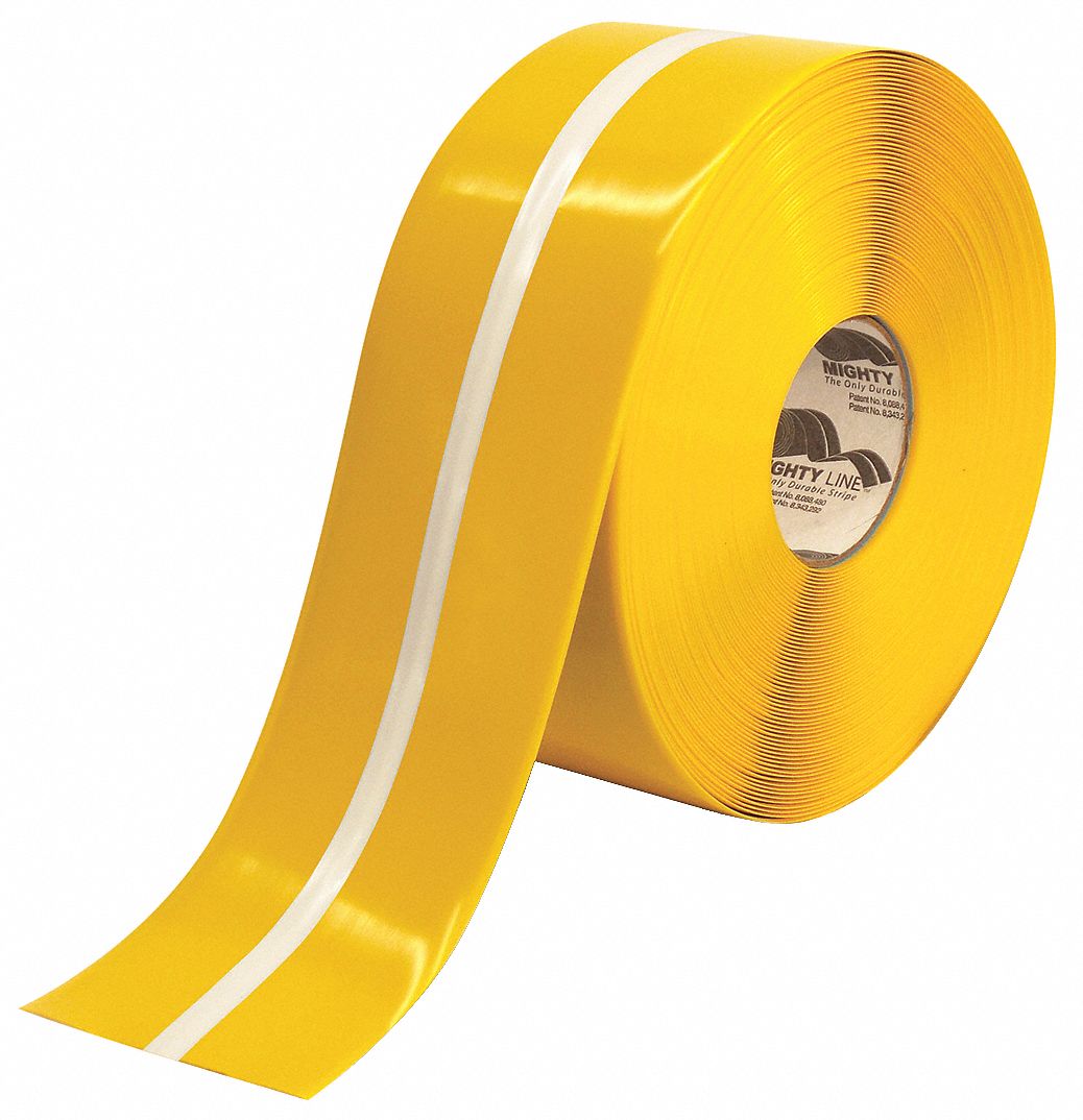 MIGHTY LINE Floor Marking Tape, Pattern Solid with Fluorescent Center