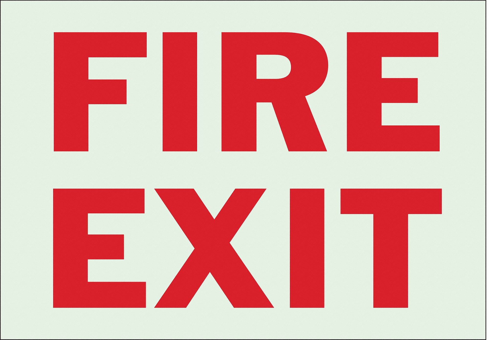 FIRE EXIT SIGN, PLASTIC, 10 IN WIDTH, 7 IN HEIGHT, WITH MOUNTING HOLES, FIRE EXIT