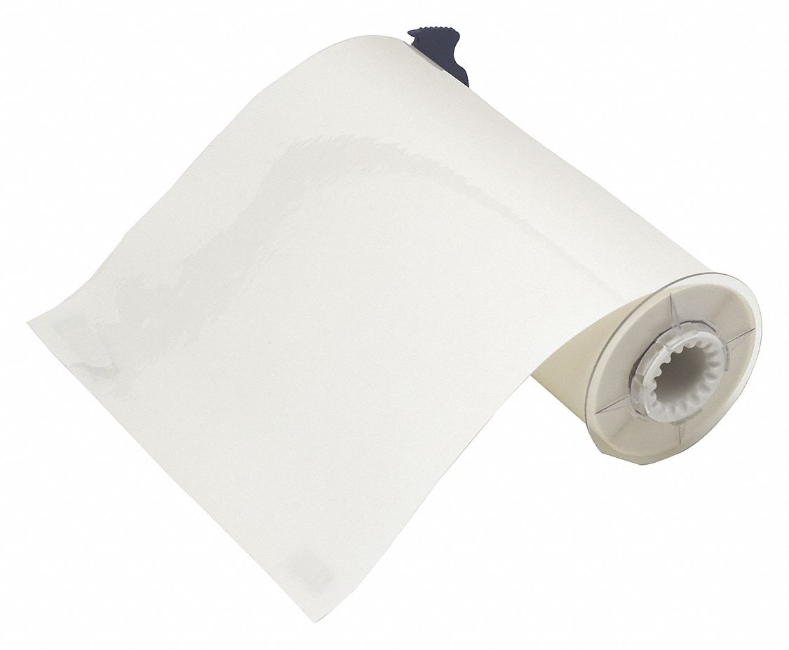 Continuous Label Stock: 10 in x 50 ft, Polyester, Clear (Gloss), Indoor/Outdoor