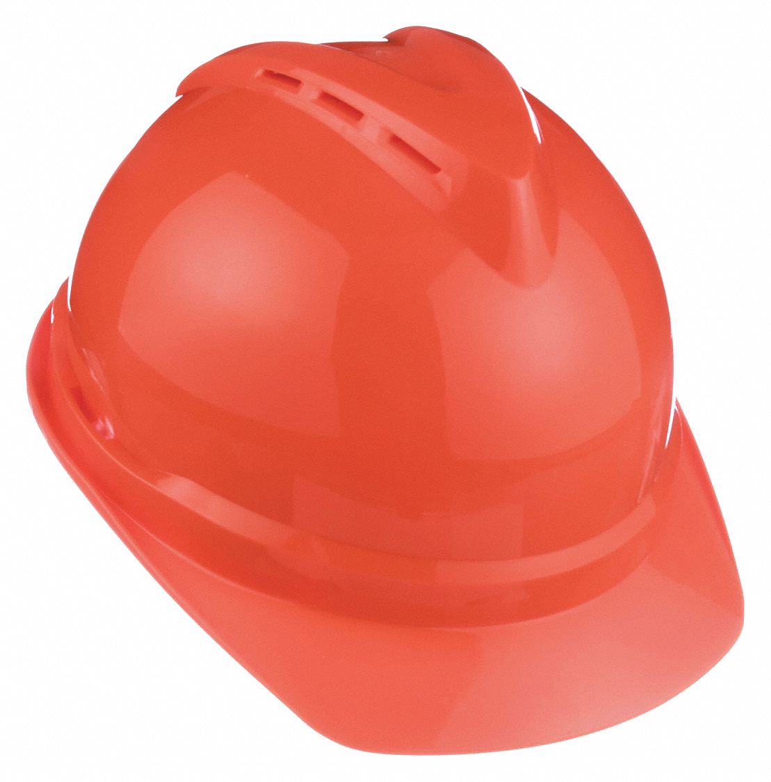 SLOTTED CAP, CSA, TYPE 1, CLASS E, PE, 4-PT FAS-TRAC III RATCHET, FRONT BRIM, HI-VIS ORANGE