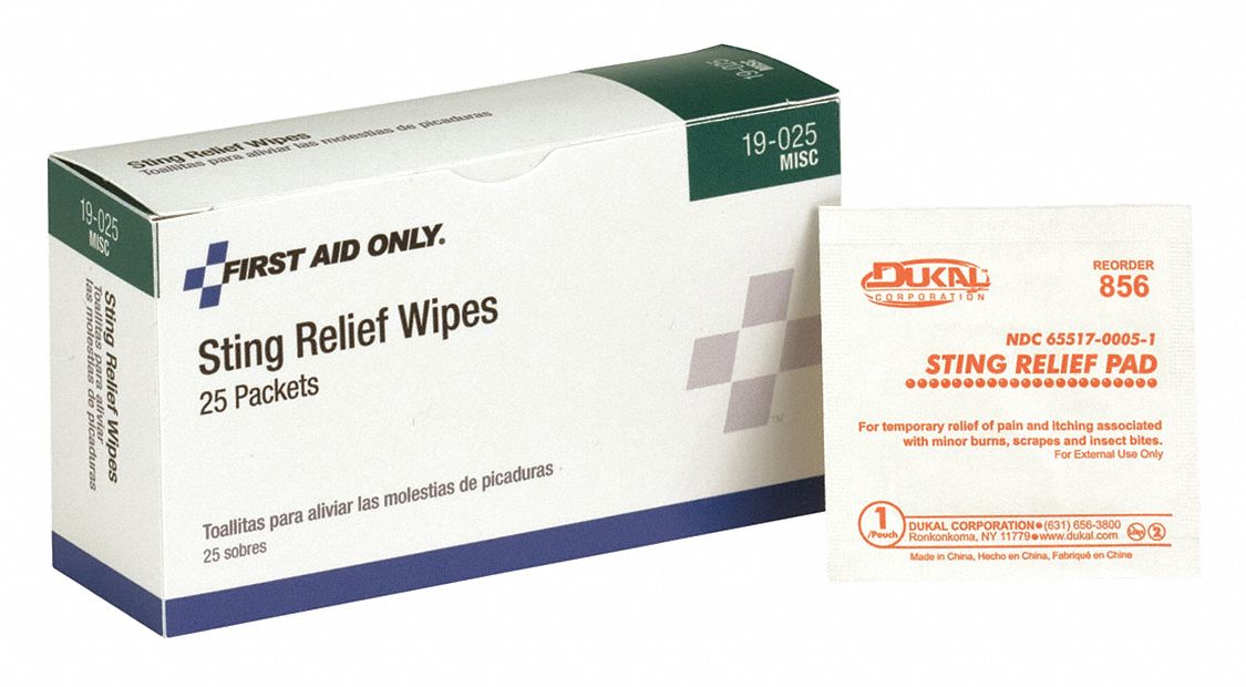 Bite/Sting Relief 0.04oz Wipes PK25
