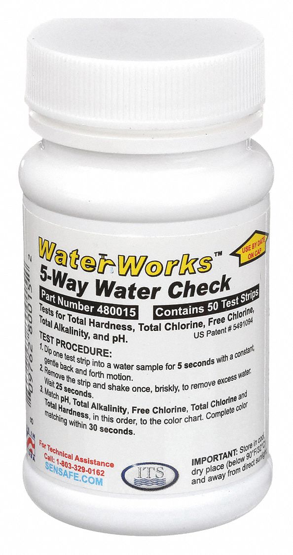 Test Strips: Free Chlorine/pH/Total Alkalinity/Total Chlorine/Total Hardness