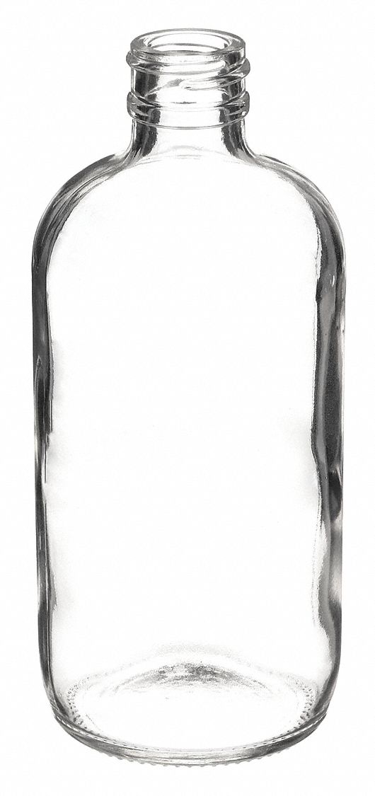 Bottle: Glass, 240 mL Capacity - mL, 8 fl oz Capacity - oz, 60 mm Body Dia, Non-Sterile, Transparent