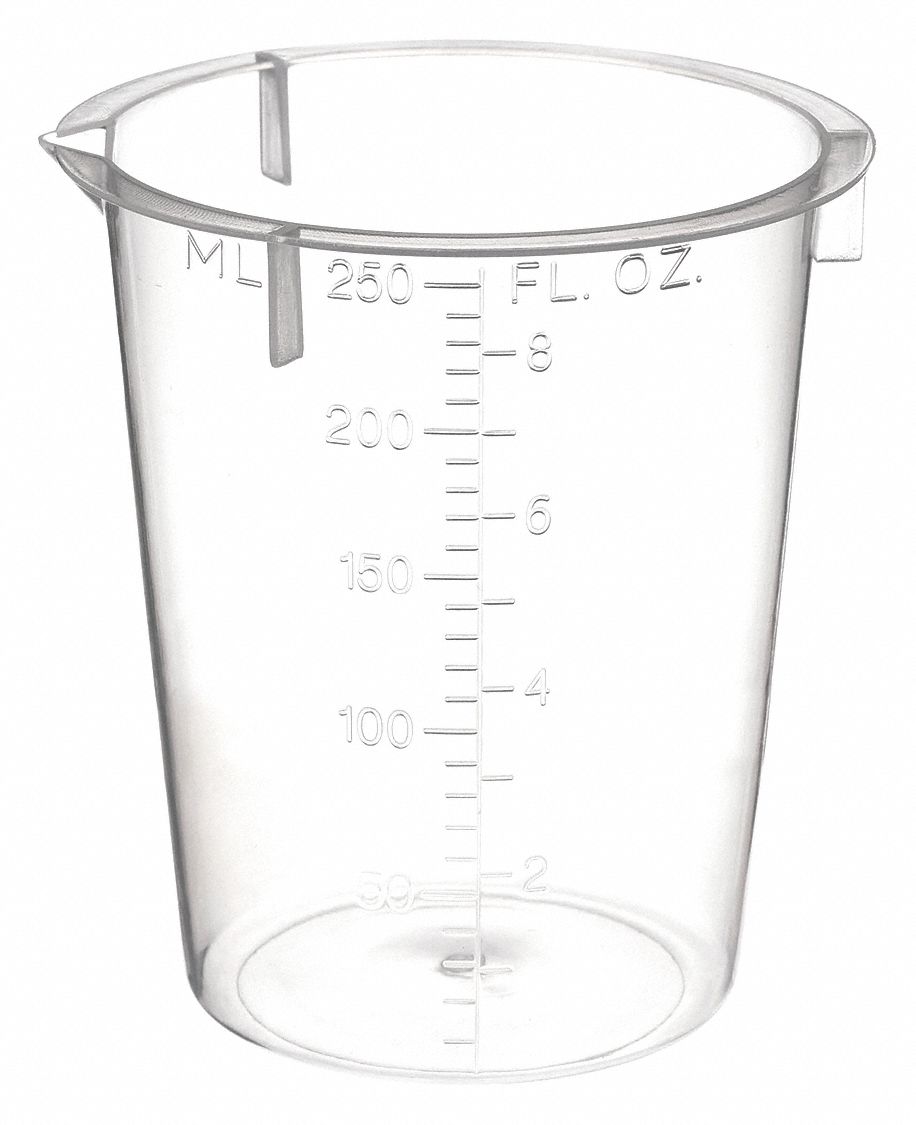 Beaker: Low Form, 250 mL Capacity - mL, 8.45 fl oz Capacity - oz, 80 mm Outside Dia, Non-Sterile