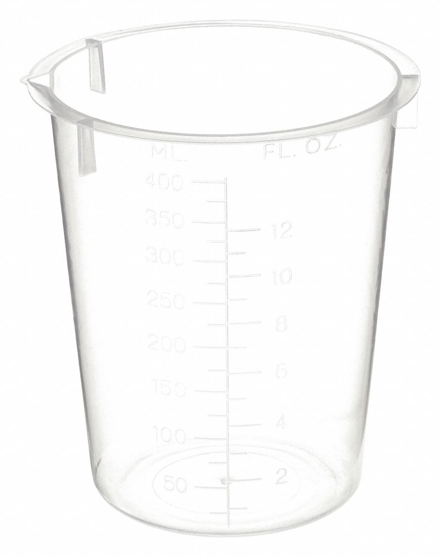 Beaker: Low Form, 400 mL Capacity - mL, 13.52 fl oz Capacity - oz, 96 mm Outside Dia, Non-Sterile