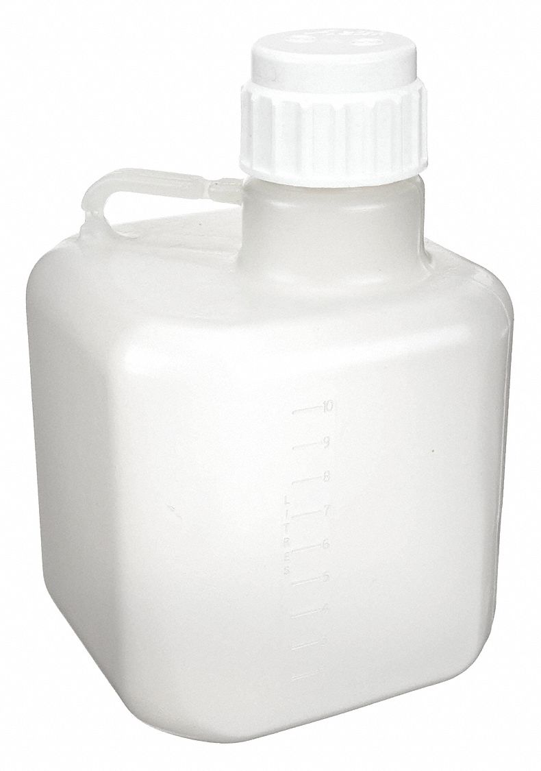 CARBOY, 10 L CAPACITY, 2.64 GAL CAPACITY, SCREW ON, POLYPROPYLENE, AUTOCLAVABLE, WHITE