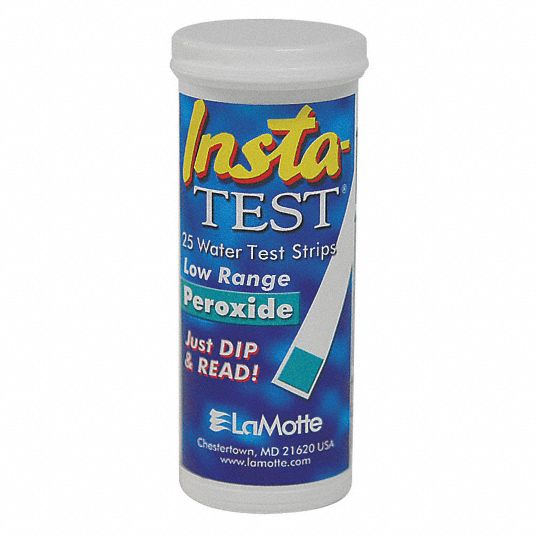 LAMOTTE Test Strip Hydrogen Peroxide/Low, 0/1/3/10/30/50 ppm, 25 PK