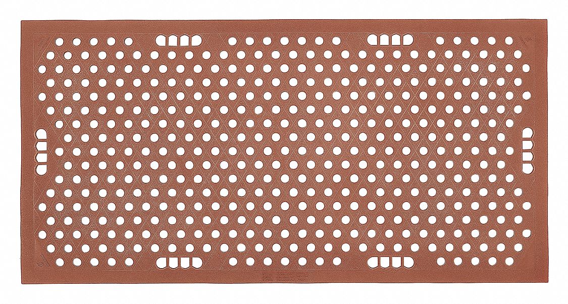 DRAINAGE MAT, 30 IN X 3 FT, TERRA COTTA, STRAIGHT EDGE, GRADE A, FOOD PRODUCTION