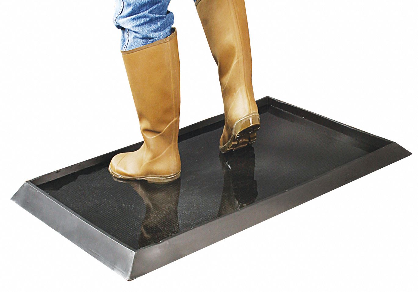 WEARWELL Footwear Sanitizing Mat, 3 ft 3 in L, 24" W, 2 1/2 in Thick, Black 3UEY2222 Grainger