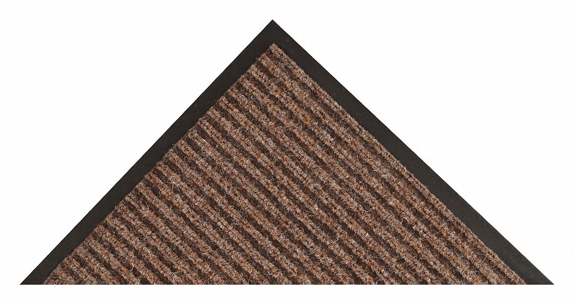 117 HERITAGE RIB ENTRANCE FLOOR MAT, 2 X 3 FT, ⅜ IN THICK, BROWN, INDOOR