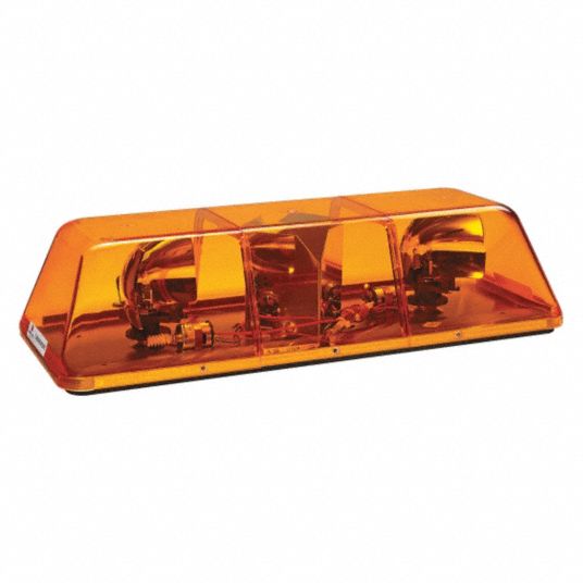 FEDERAL SIGNAL Amber Mini Light Bar, Halogen Lamp Type,