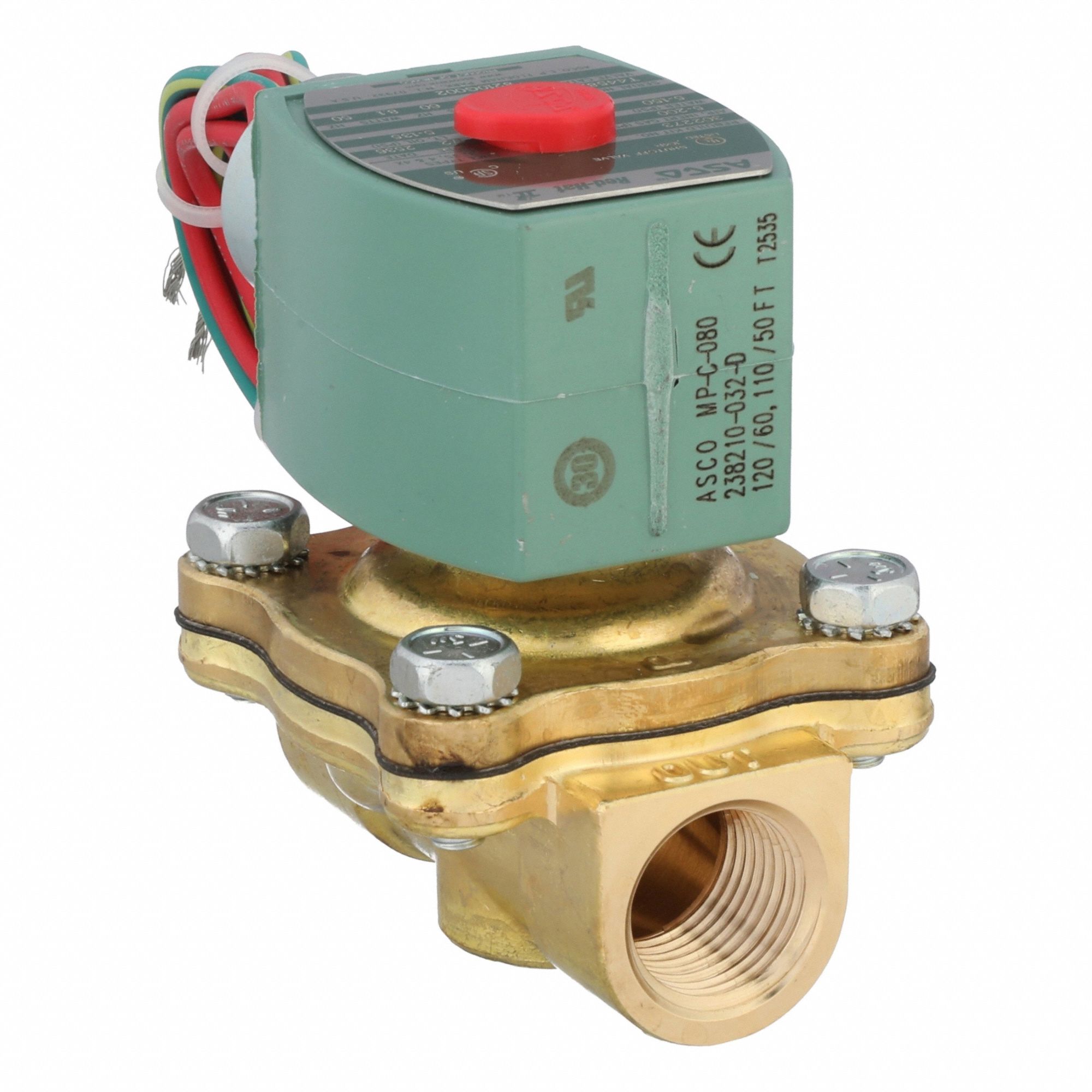Solenoid Valve: 2-Way, Normally Closed, 1/2 in Pipe Size, 110V AC/120V AC, Watertight