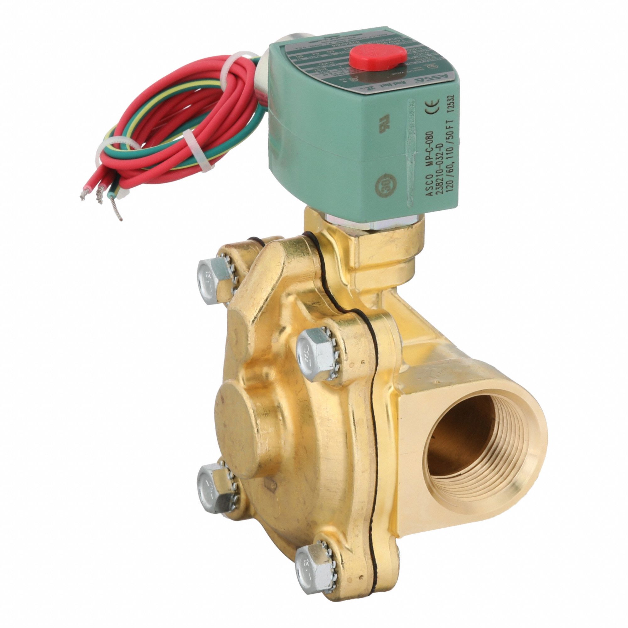 Solenoid Valve: 2-Way, Normally Closed, 1 in Pipe Size, 110V AC/120V AC, Watertight, NBR Seal