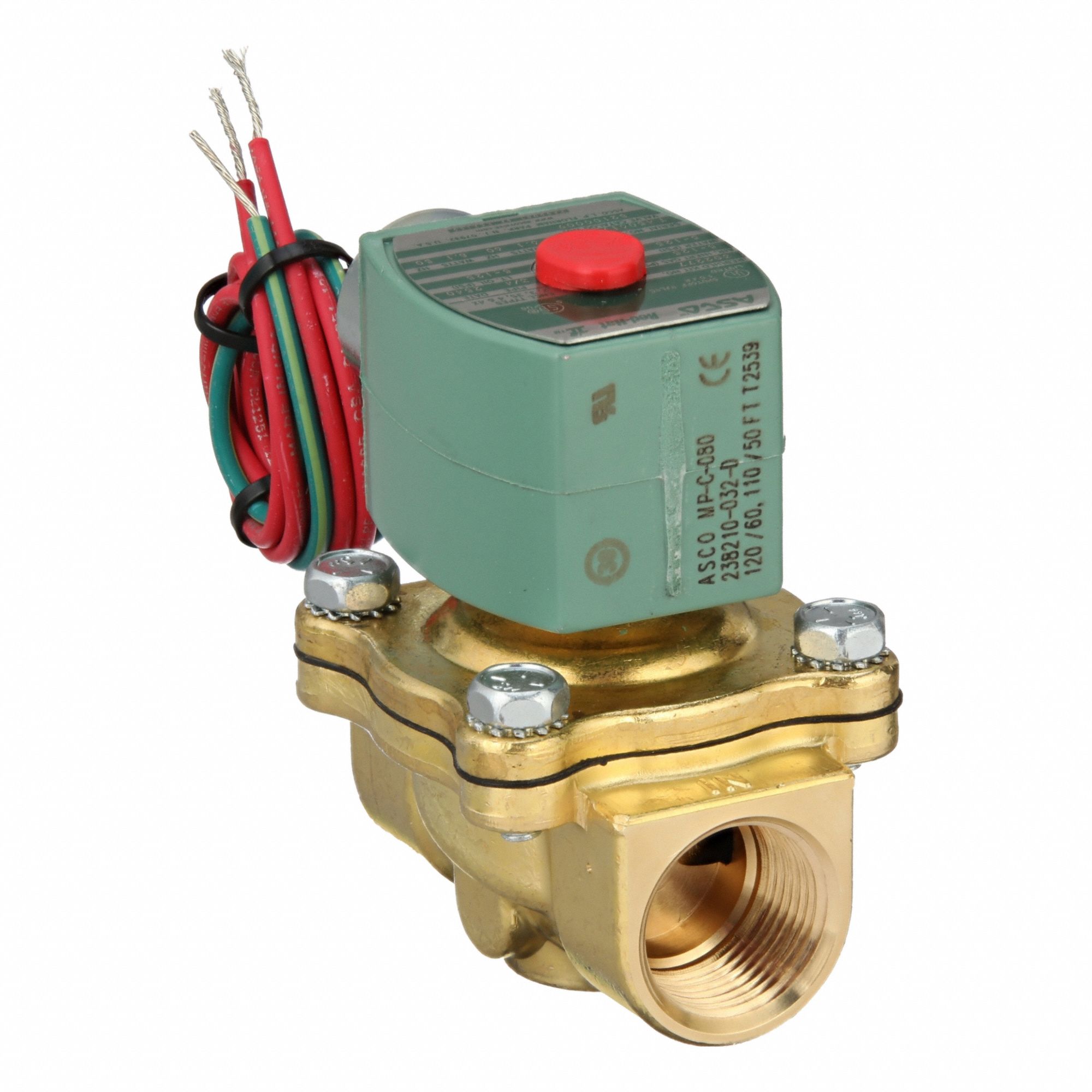 Solenoid Valve: 2-Way, Normally Closed, 3/4 in Pipe Size, 110V AC/120V AC, Watertight