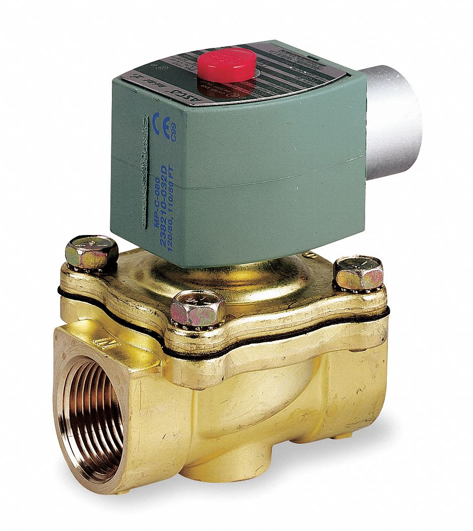 REDHAT 120V AC Brass Solenoid Valve, Normally Closed, 3/4" Pipe Size