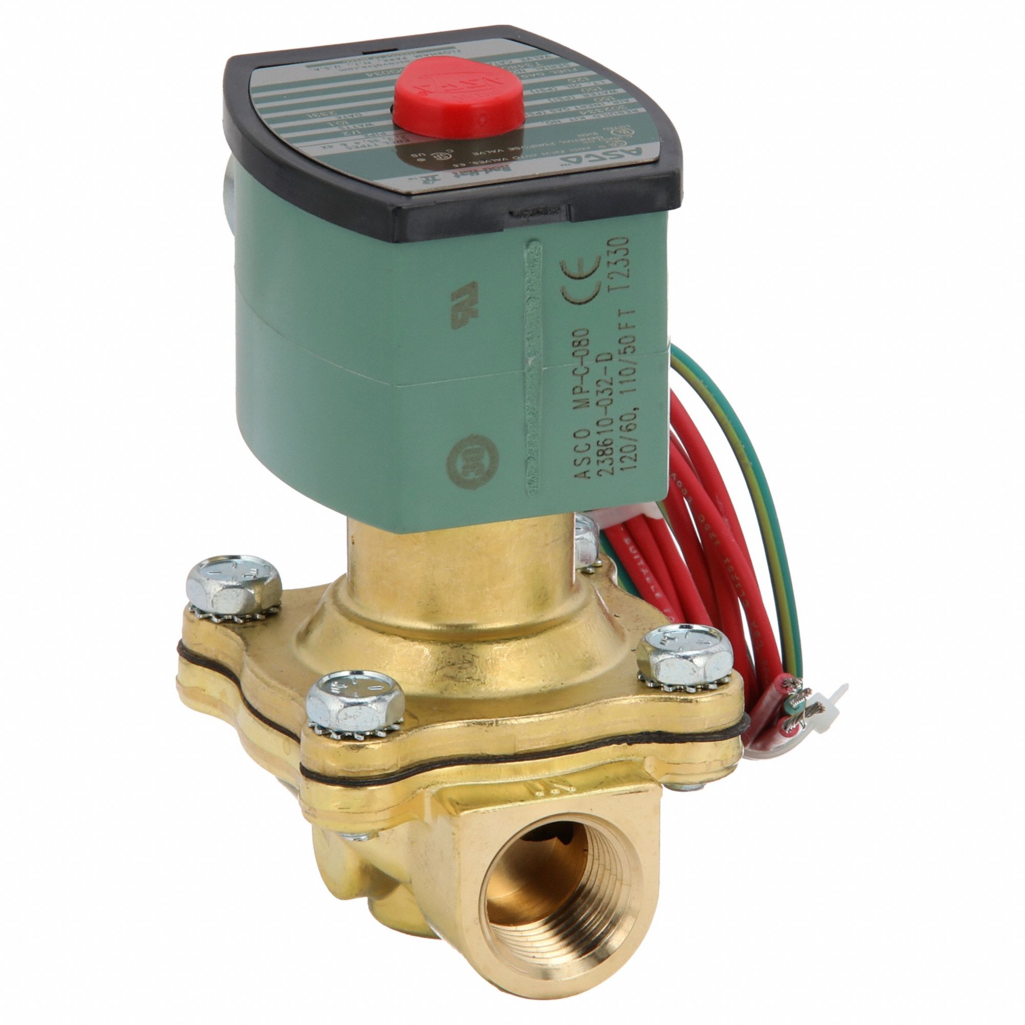 SOLENOID VALVE: 2-WAY, NORMALLY OPEN, ½ IN PIPE, 110V AC/120V AC, WATERTIGHT, NBR SEAL