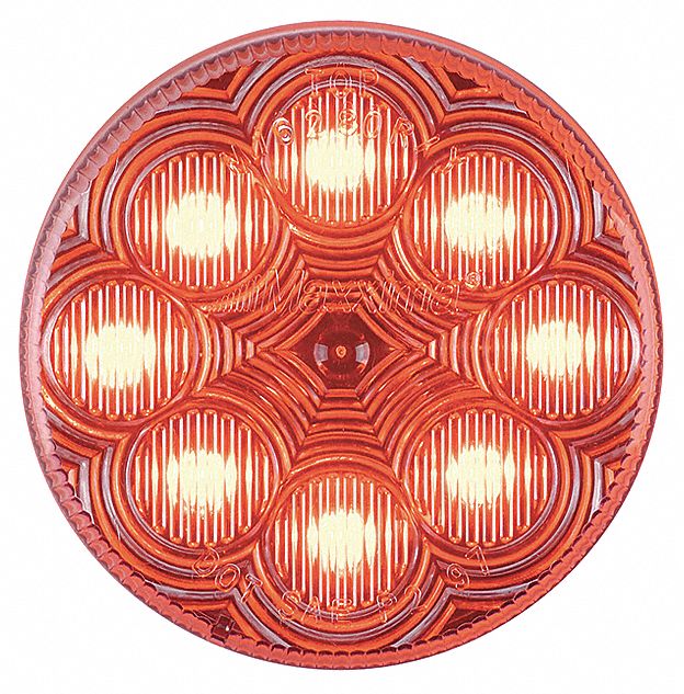 Clearance Marker Light: Clearance Light, LED, Round, Surface Mount, Red, Grommet, Pigtail