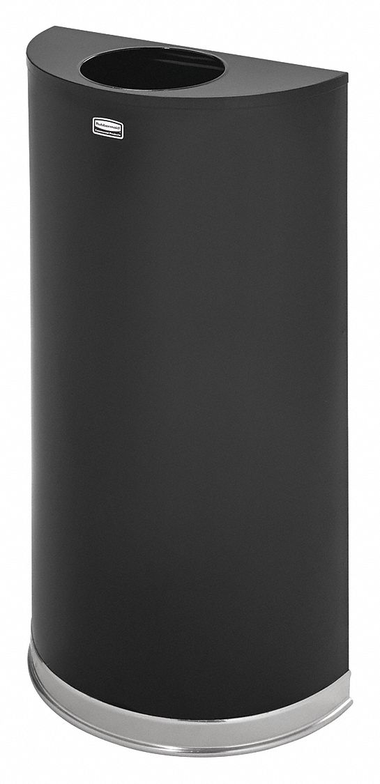 POUBELLE,DEMI RONDE,12 GAL,NOIR