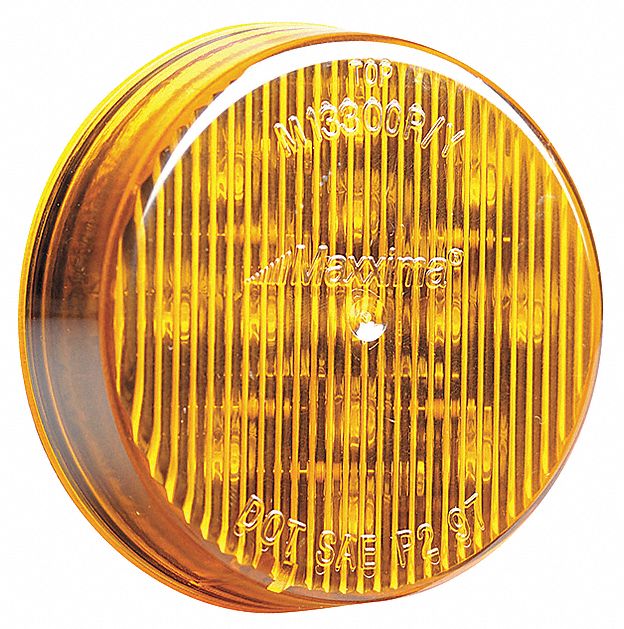 Clearance Marker Light: Clearance Light, LED, Round, Surface Mount, Amber, Grommet, Pigtail