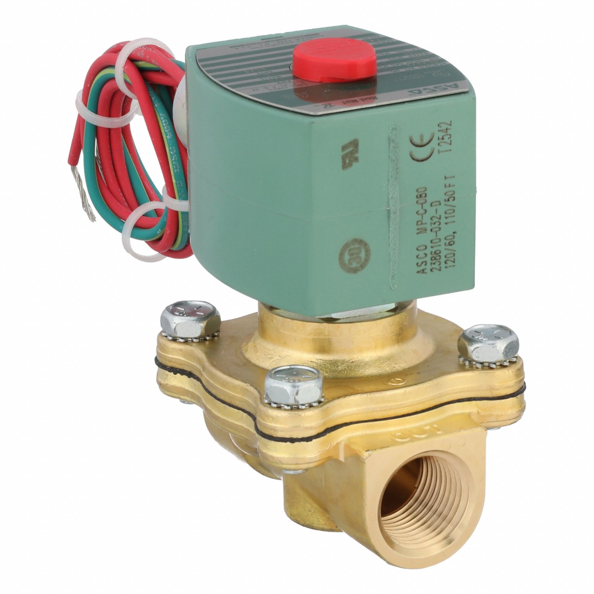 Solenoid Valve: 2-Way, Normally Closed, 1/2 in Pipe Size, 110V AC/120V AC, Watertight