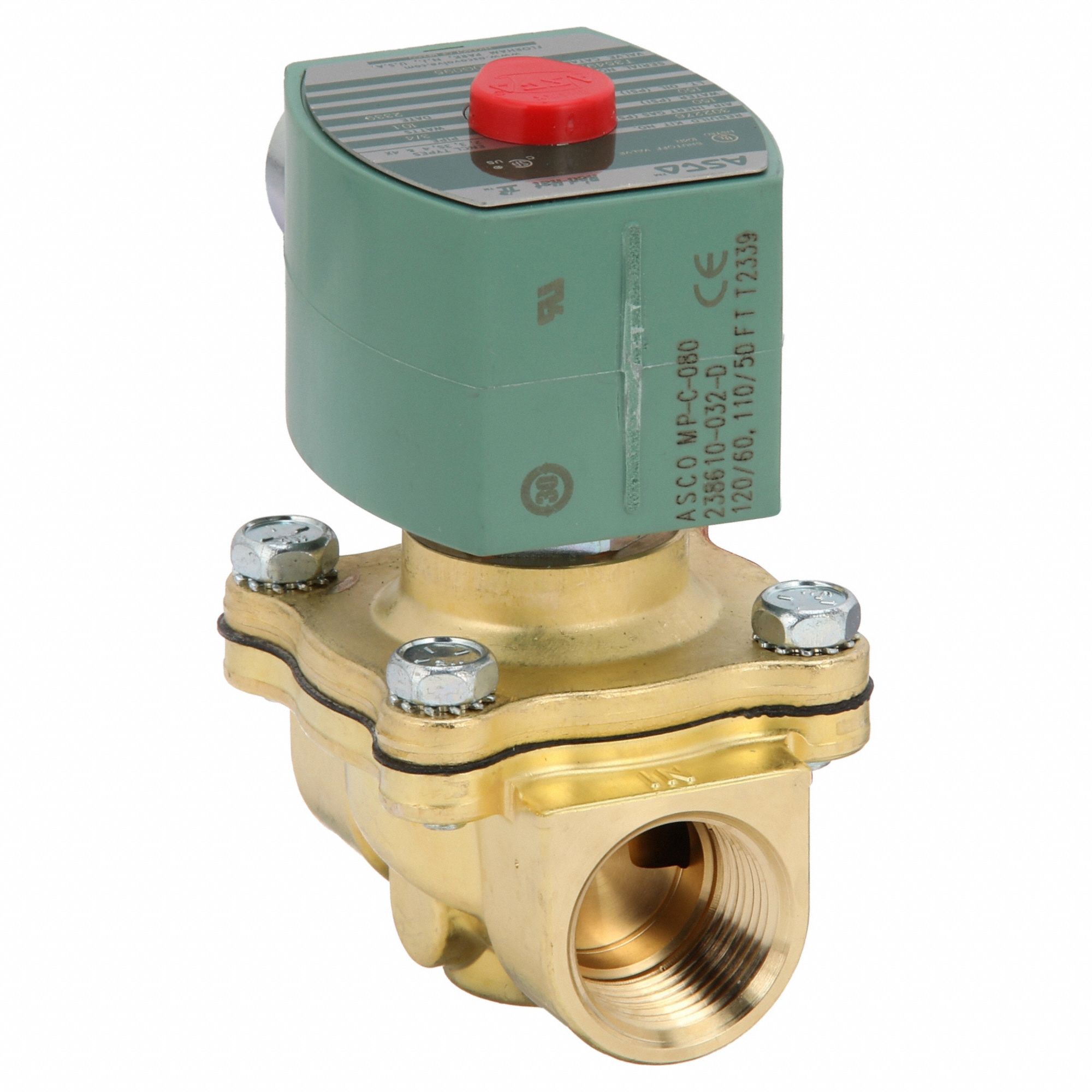 SOLENOID VALVE: 2-WAY, NORMALLY CLOSED, ¾ IN PIPE SIZE, 110V AC/120V AC, WATERTIGHT