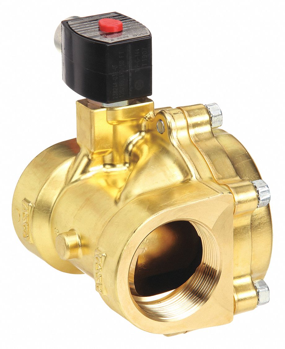 SOLENOID VALVE: 2-WAY, NORMALLY CLOSED, 2 IN PIPE, 110V AC/120V AC, HIGH FLOW, NBR SEAL