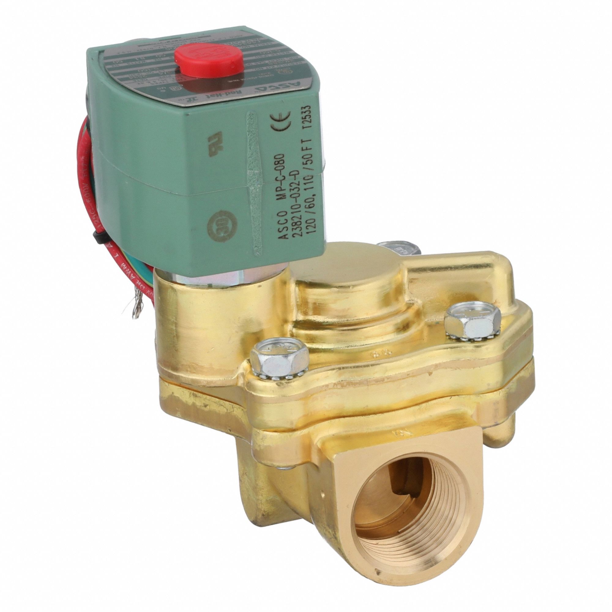 Solenoid Valve: 2-Way, Normally Closed, 3/4 in Pipe Size, 110V AC/120V AC, Slow-Closing