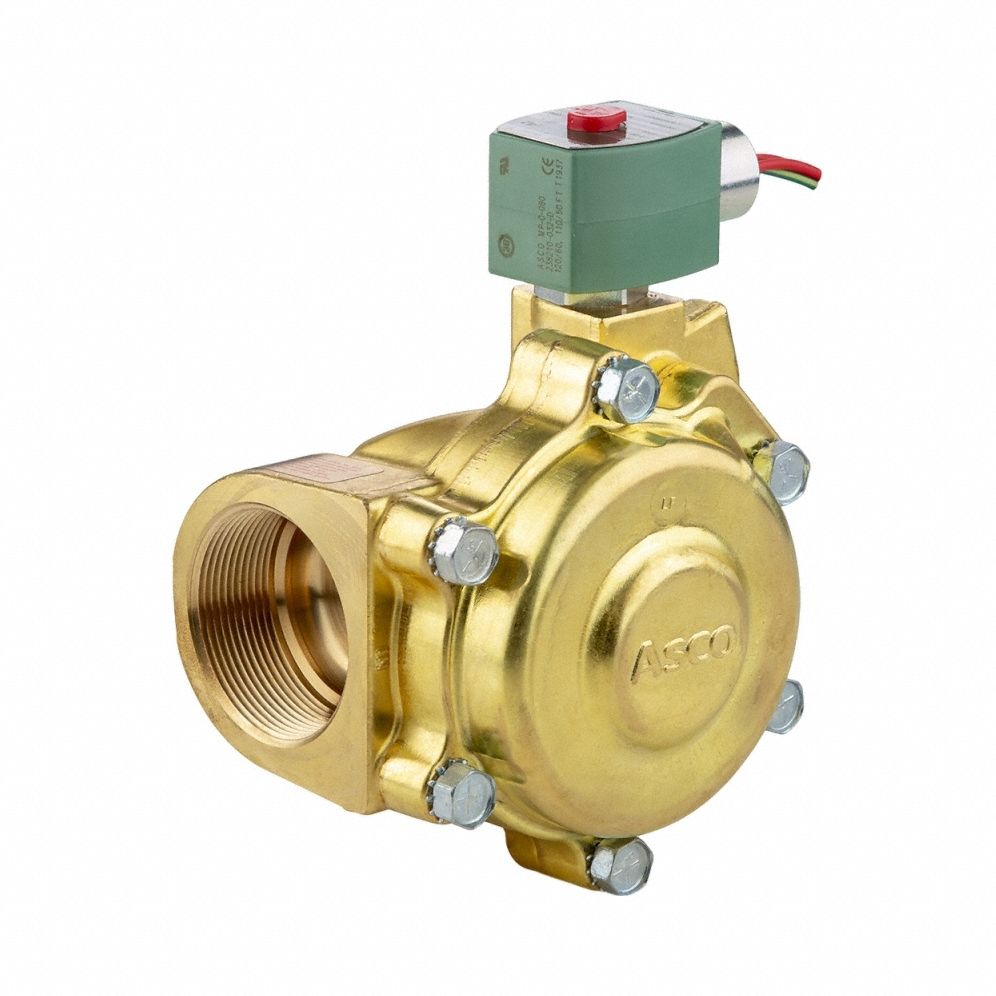 Solenoid Valve: 2-Way, Normally Closed, 2 in Pipe Size, 110V AC/120V AC, Slow-Closing