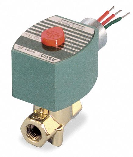 SOLENOID VALVE: 2-WAY, NORMALLY CLOSED, ¼ IN PIPE, 110V AC/120V AC, COMPACT, PTFE SEAL