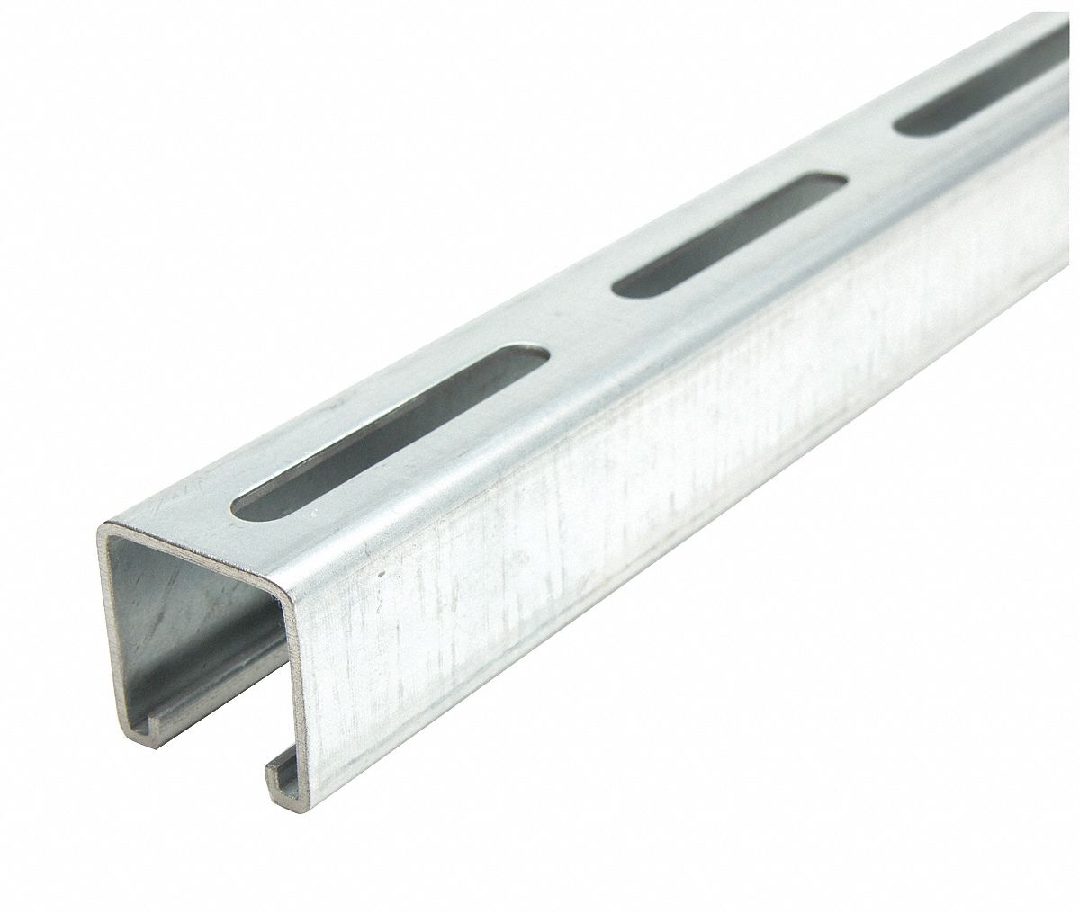 STRUT CHANNEL - SLOTTED, STEEL, PRE-GALVANIZED, 12 GA GAUGE, SLOTTED HOLES, 4 IN SLOT SPACING