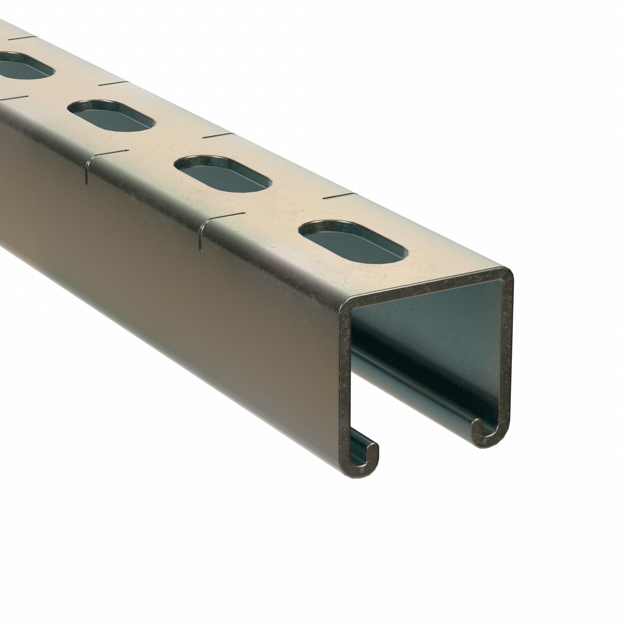 STRUT CHANNEL - SLOTTED, STEEL, ELECTROPLATED, 12 GA GAUGE, SLOTTED HOLES, SINGLE STRUT CHANNEL