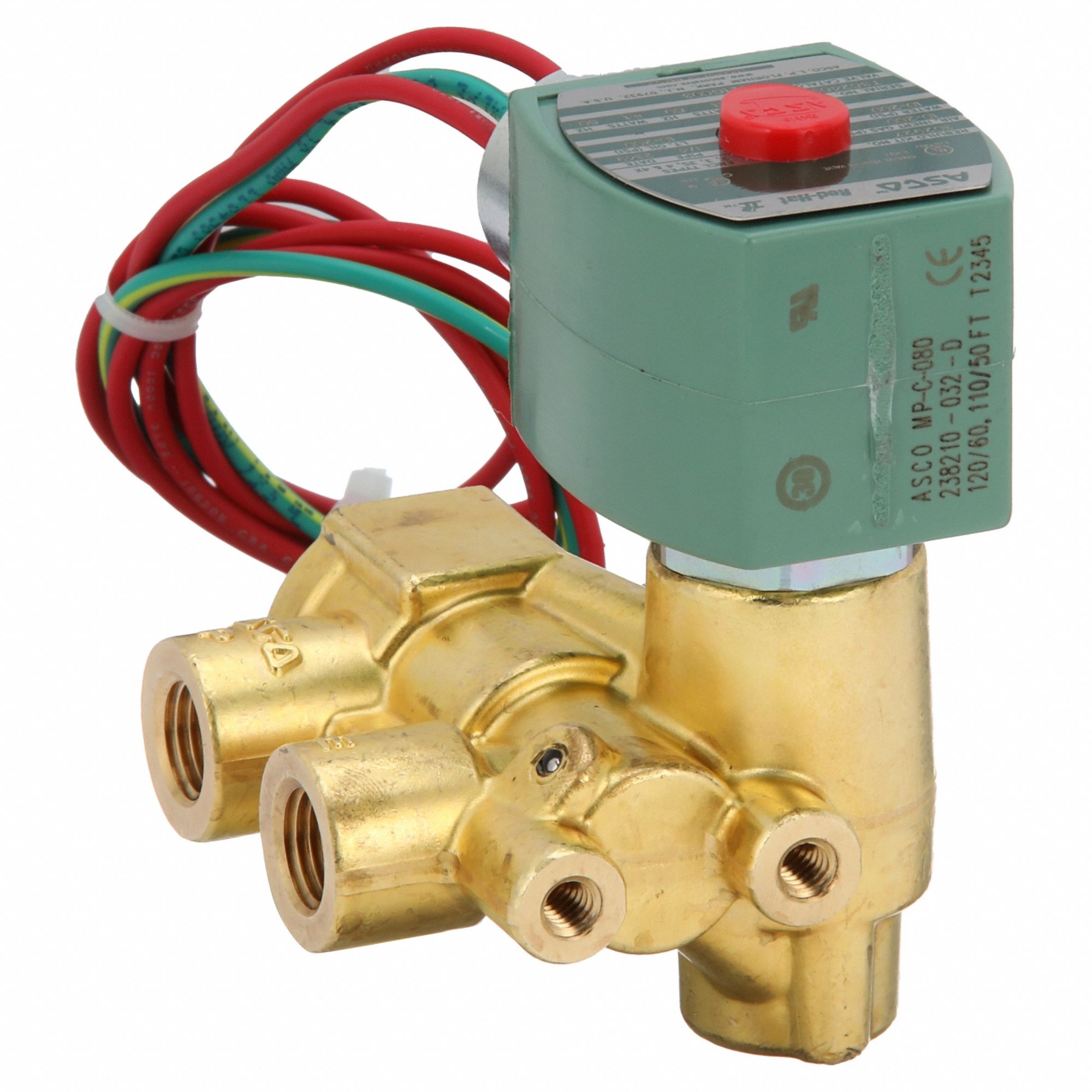 Solenoid Valve: 3-Way, Normally Open, 1/4 in Pipe Size, 110V AC/120V AC, Quick Exhaust