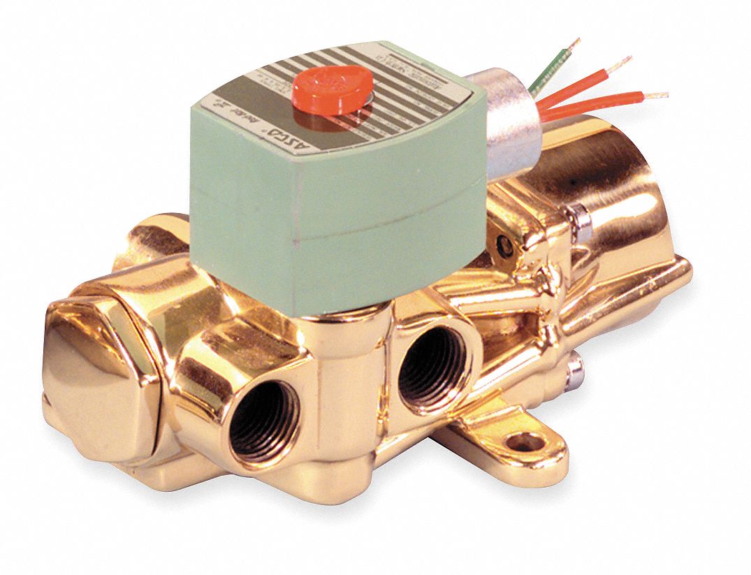 ELECTROVANNE EN LIGNE 1/4PO LAITON