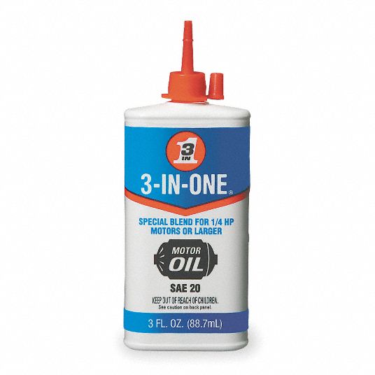 3INONE Electric Motor Oil, 3 oz, 20, For Use With Low HP Engines