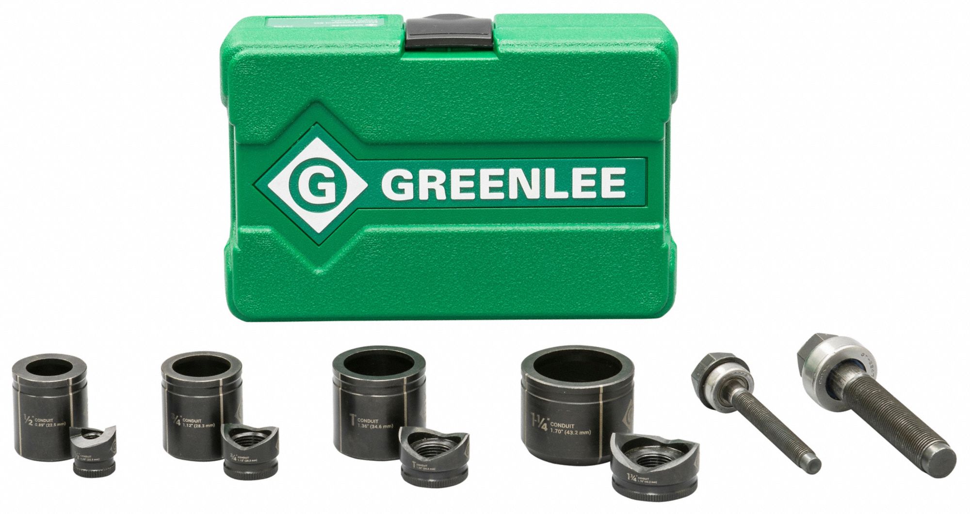 GREENLEE Round Knockout Punch Kit 10 ga Max Sheet Metal CapacitySteel