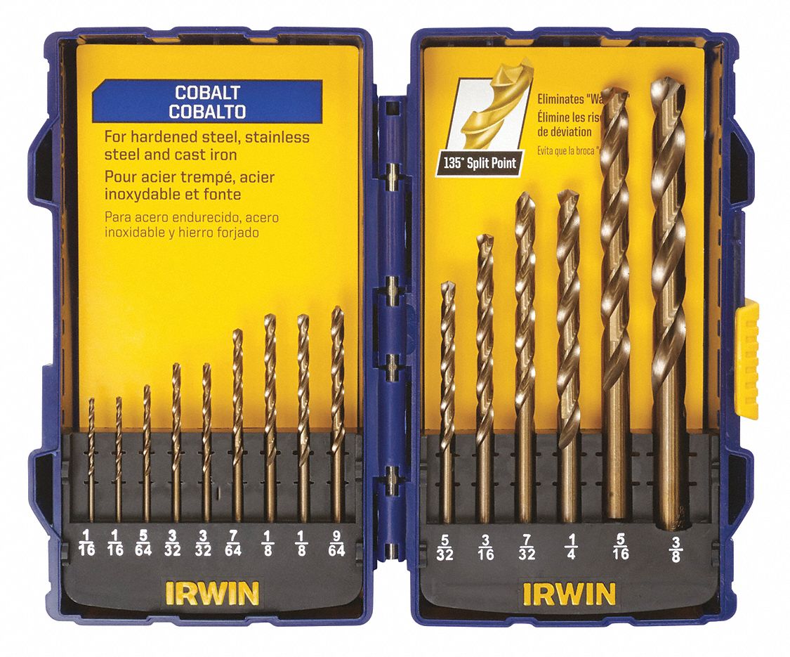 JOBBER LENGTH DRILL SET,15 BITS,SPIRAL