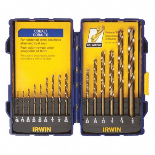 IRWIN Jobber Length Drill Set 1/16 in Smallest Drill Bit Size, 3/8 in