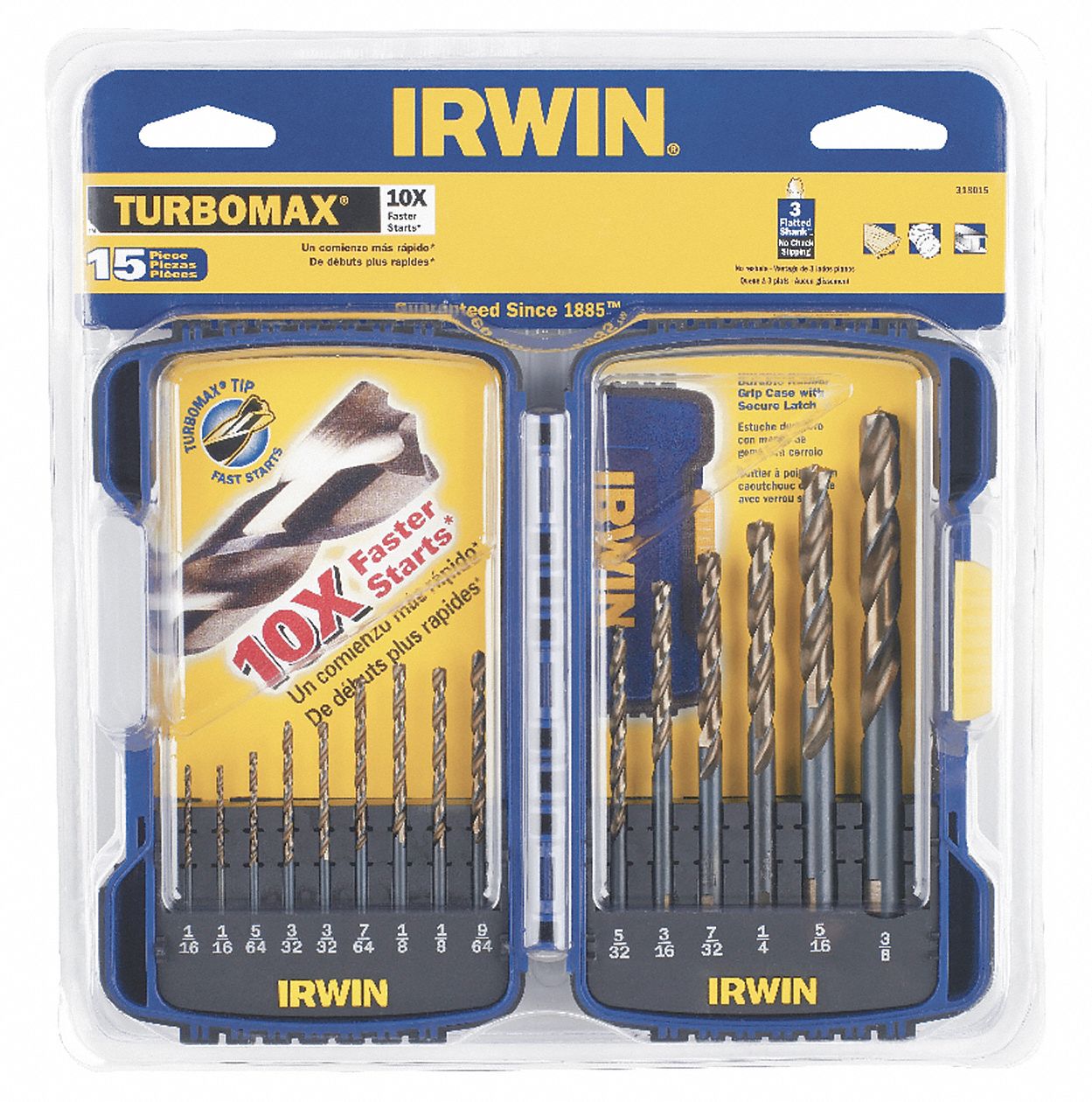 JOBBER LENGTH DRILL SET,15 BITS,SPIRAL