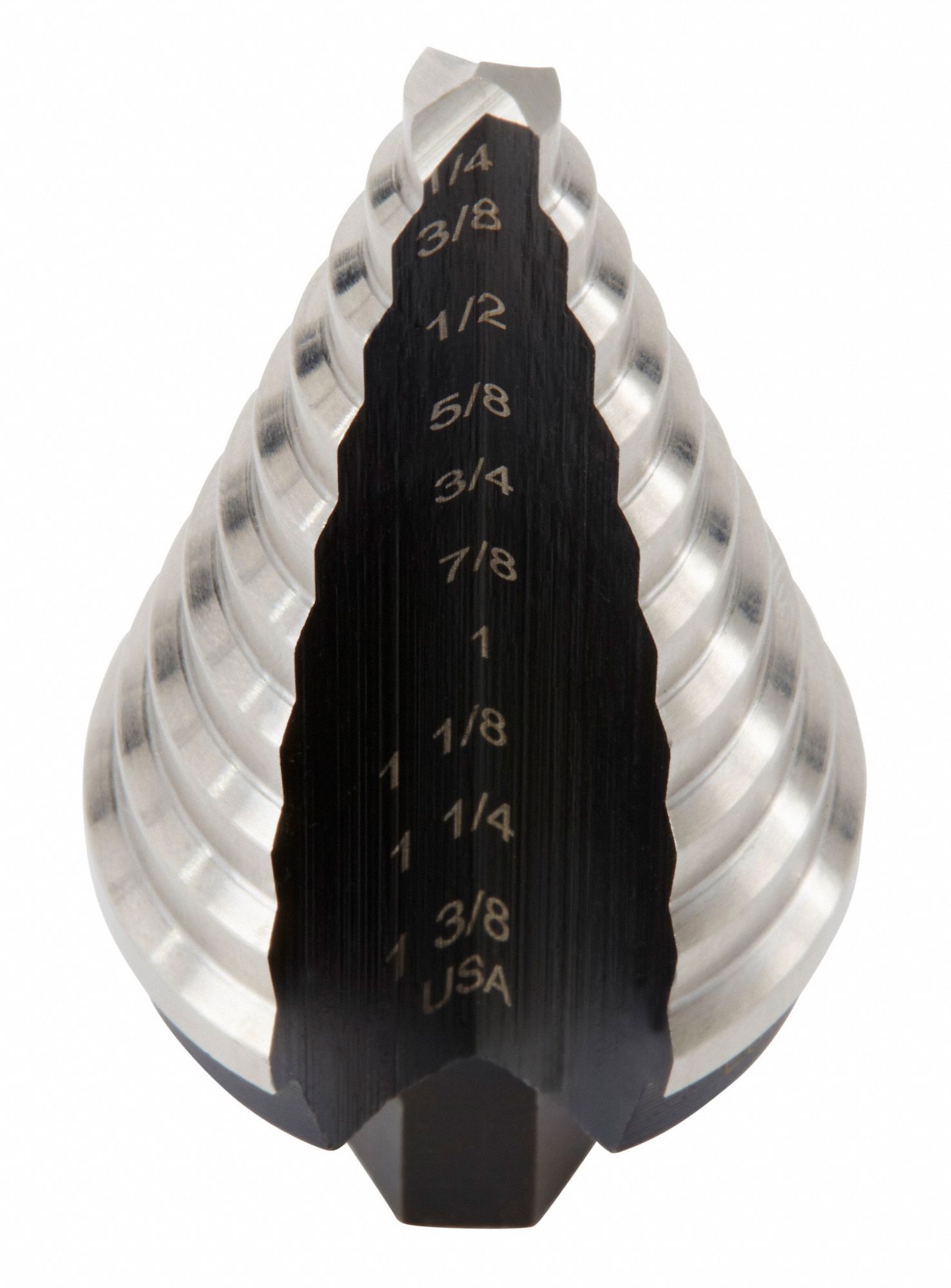 IRWIN Step Drill Bit 10 Hole Sizes, 1/4 in to 1 3/8 in, 1/16 in Step