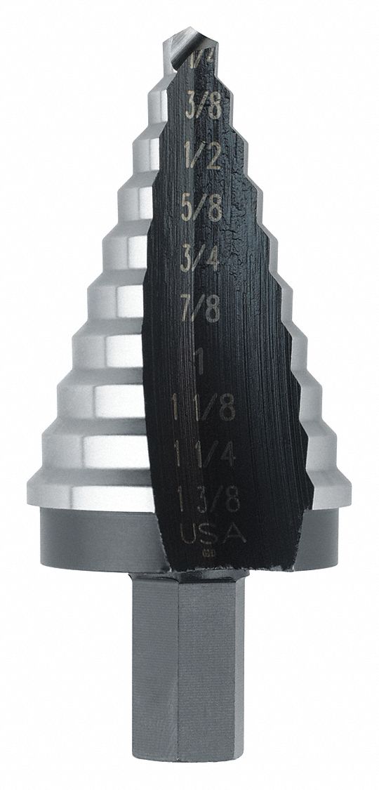  SHARPTOOL Broca escalonada HSS de 1/4 a 1-1/8 pulgadas, Unibit  para cortar acero inoxidable, metal, madera y plástico : Industrial y  Científico