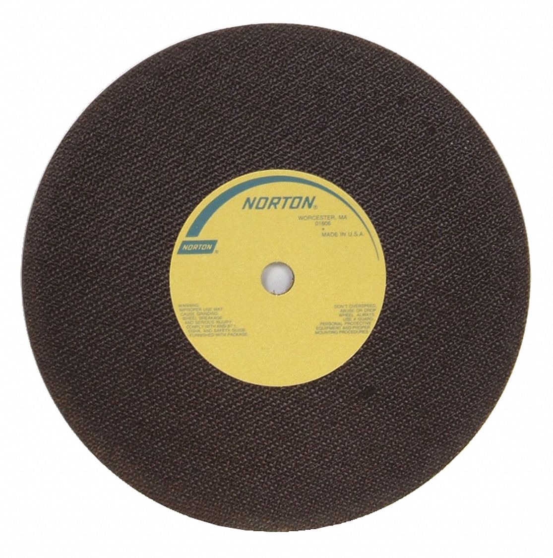 ABRASIVE CUT-OFF WHEEL, TYPE 1, 10 IN X 0.06 IN X ⅝ IN, A60-OBNA2, ALUMINUM OXIDE